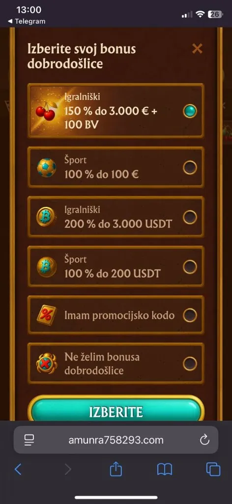 AmunRa mobilni — live casino