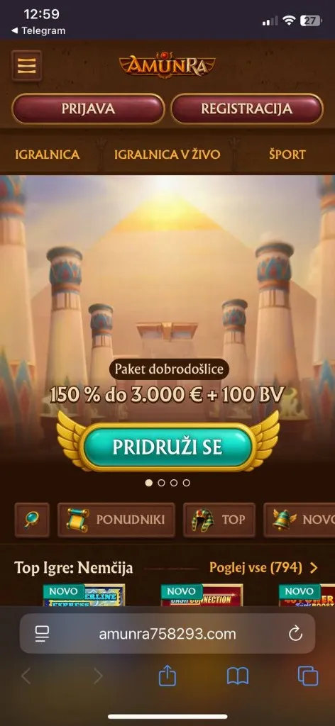 AmunRa mobilni — profil in VIP