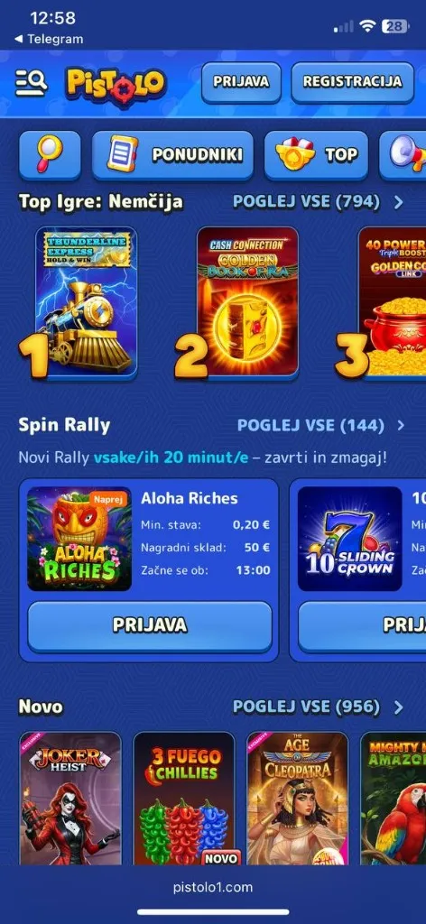 Pistolo mobilni — depozit in izplačilo
